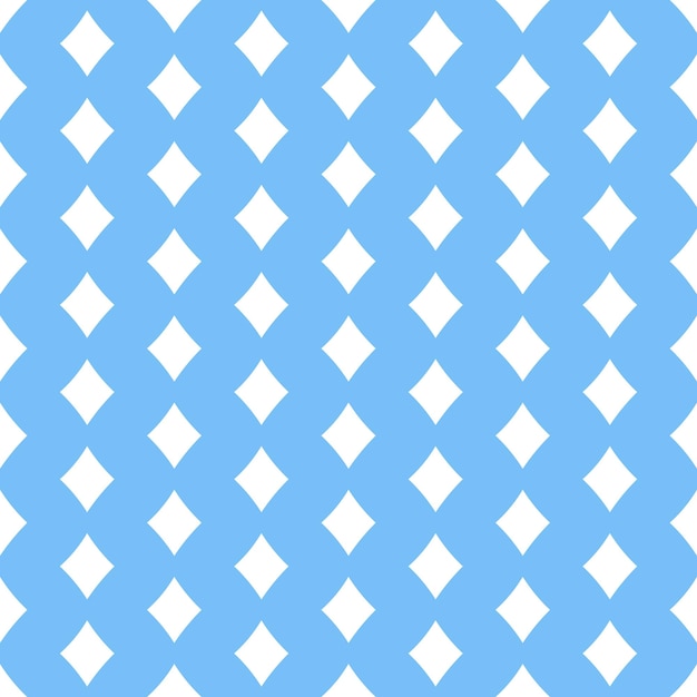Vector blue seamless pattern with white rhombuses