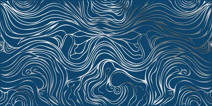 Vector blue seamless wavy background texture wave pattern vector illustration