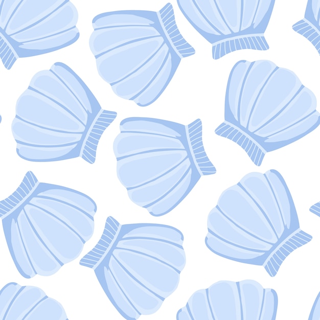 Vector blue seashells pattern