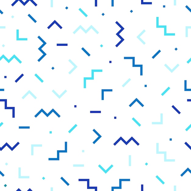 Blue shades memphis design seamless pattern