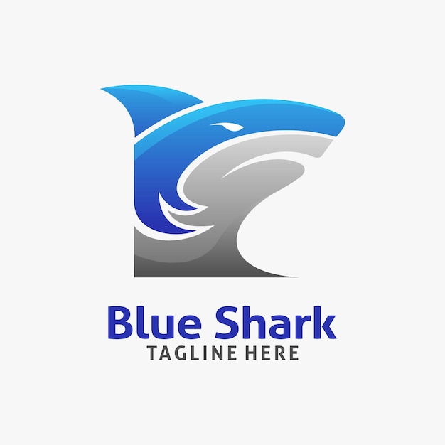 Blue shark logo design