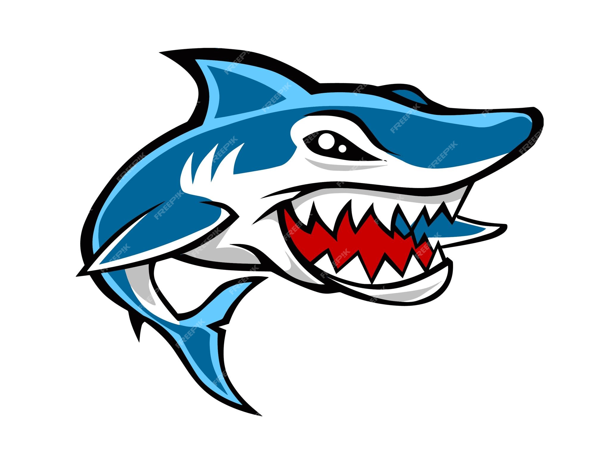 Premium Vector | Blue shark for making logos and illustrations
