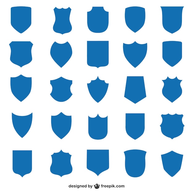 Vector blue shield set