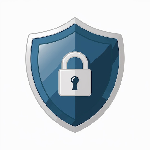 Vector a blue shield with a padlock on it