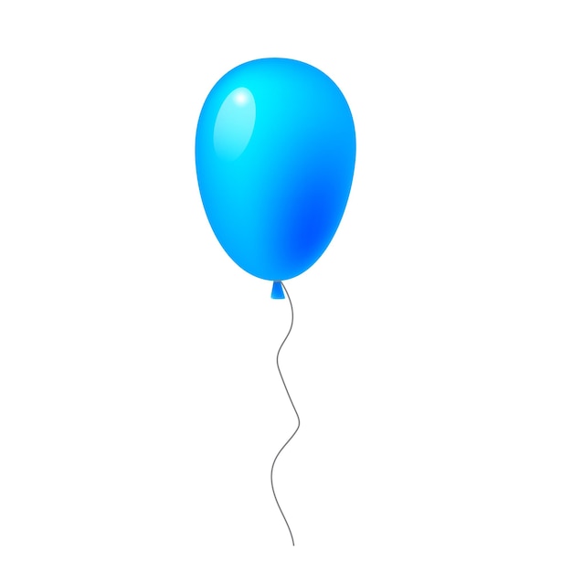 Blue shiny balloon Happy birthday Love concept Vector illustration