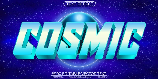 Blue Shiny Cosmic Editable and Scalable Template Vector Text Effect