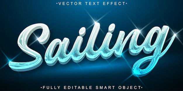 Blue Shiny Sailing Vector Fully Editable Smart Object Text Effect