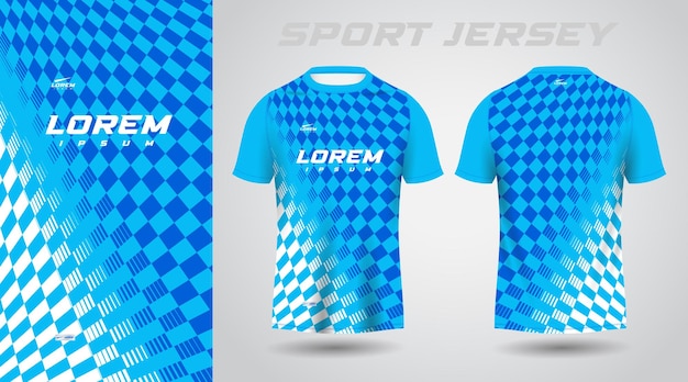 blue shirt soccer football sport jersey template design mockup