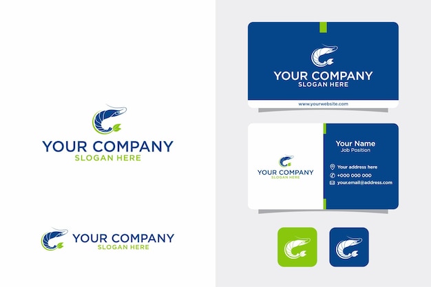 Blue Shrimp Logo with Business Card