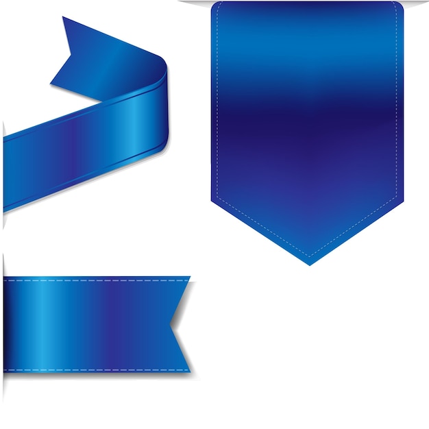 Vector blue silver banners