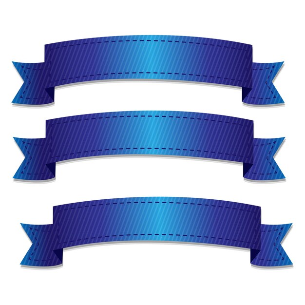 Vector blue silver banners