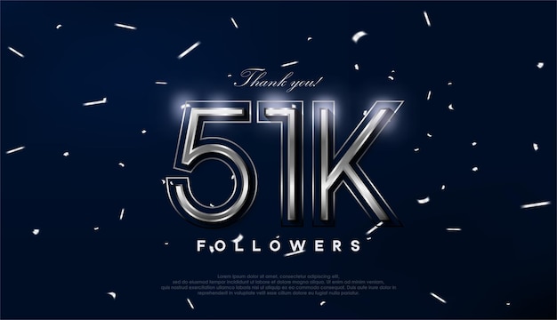 blue silver design for greeting to 51k followers celebration