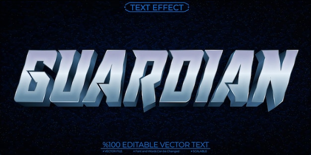 Blue Silver Guardian Editable and Scalable Template Vector Text Effect