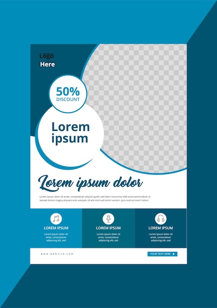 Blue simple creative modern business flyer design template