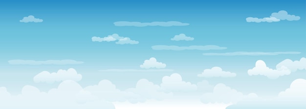 Вектор Голубое небо и облака фон