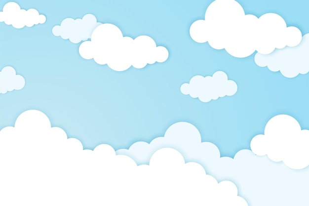 Vector blue sky background with clouds