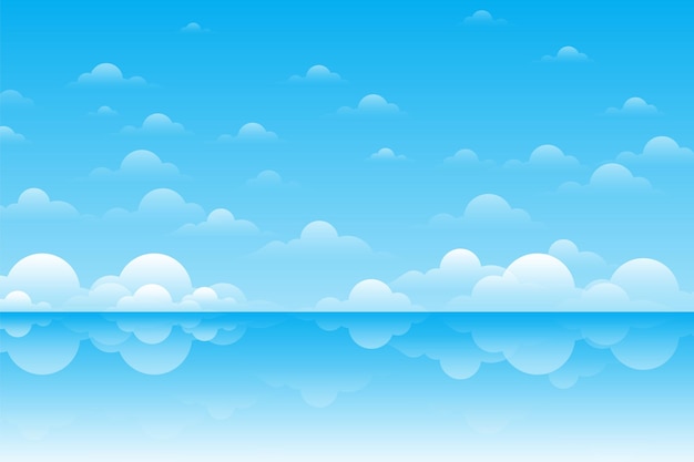 Vector blue sky background with clouds