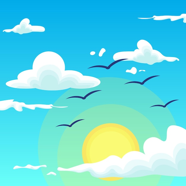 Vector blue sky background