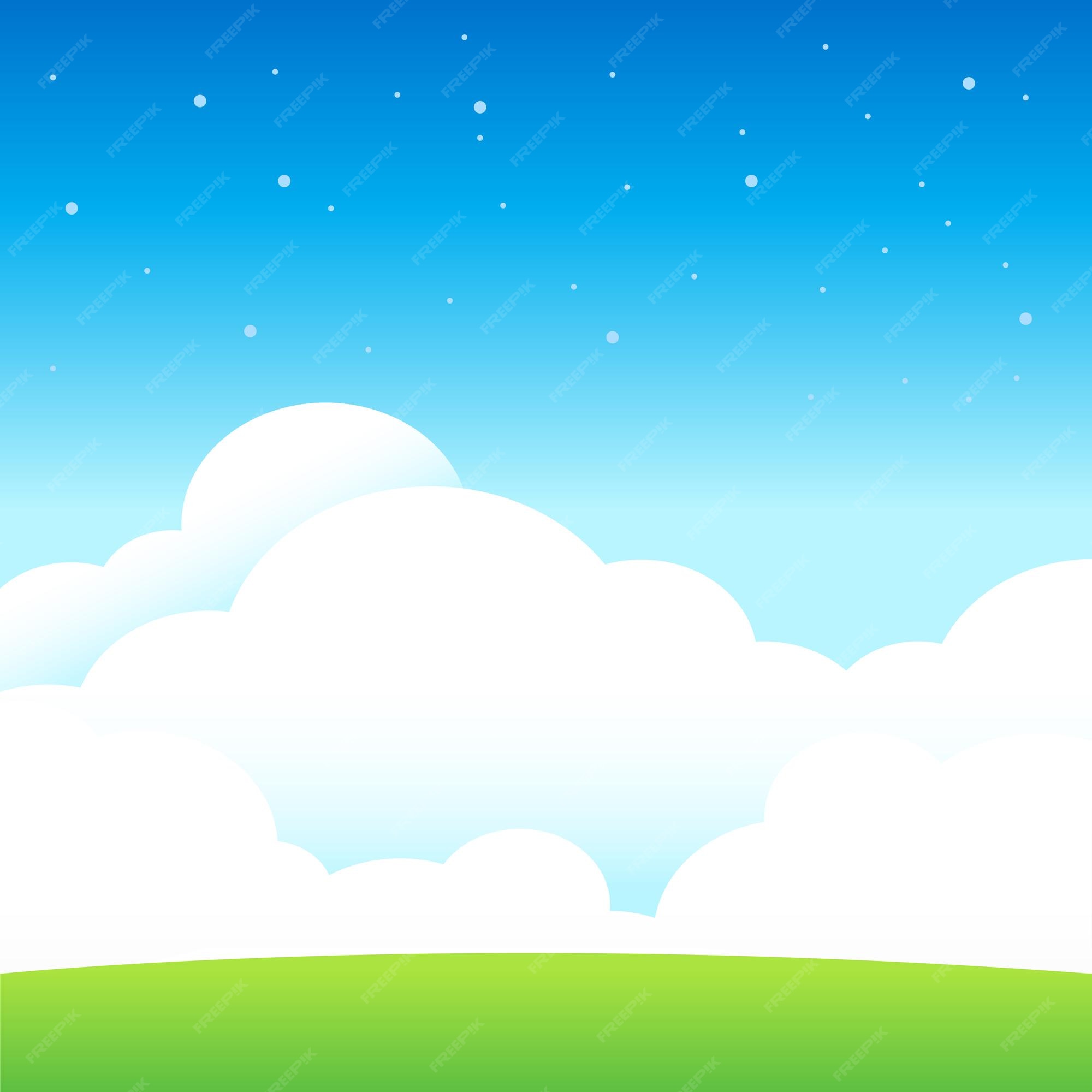 Premium Vector | Blue sky and cloud with super moon vector wallpaper  background