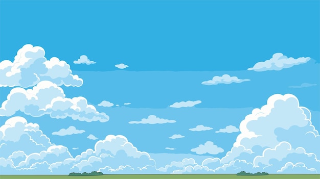 Голубое небо облака Фоновый дизайн Векторная иллюстрация