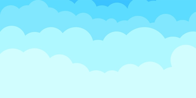 Blue sky and clouds. Sky in cartoon style. Stylish illustration for wallpaper design.