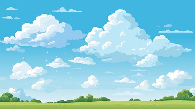 Vector blue sky clouds sunny day background design vector