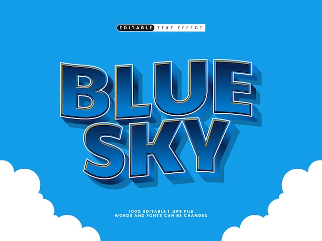 blue sky editable text effect