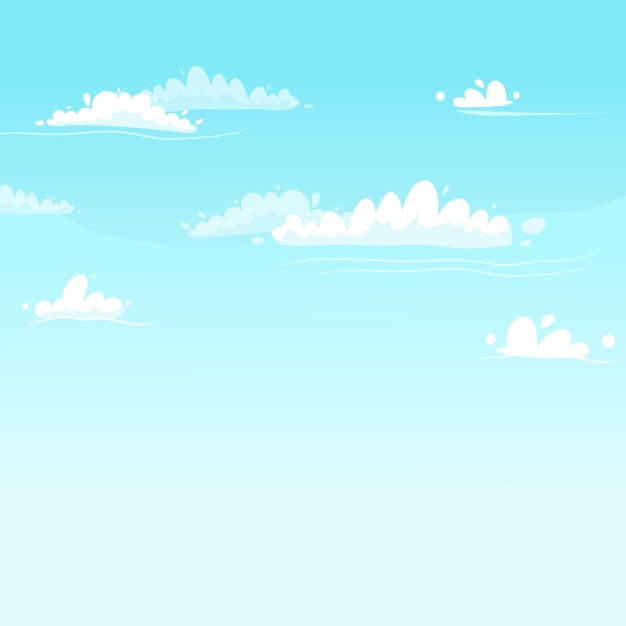 Blue sky gradient background with white Clouds