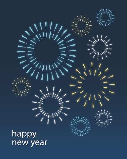 Vector blue sky new year greeting card