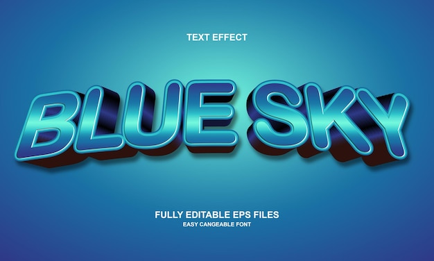 blue sky text effect editable