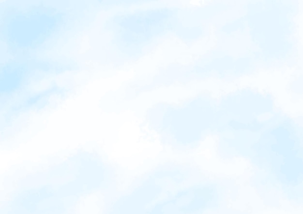 Vector blue sky with clouds abstract watercolor background