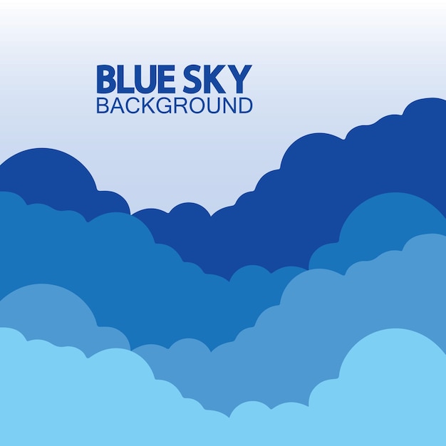 Blue sky with clouds background vector illustration design