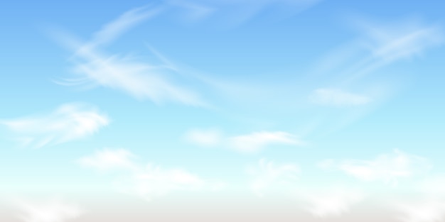 Vector blue sky with clouds.   background.