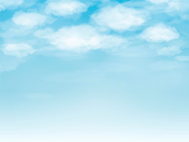 Vector blue sky with clouds background