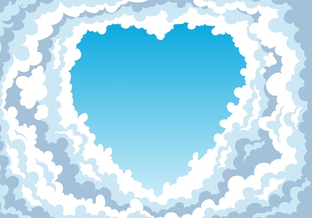 Vector blue sky with clouds background