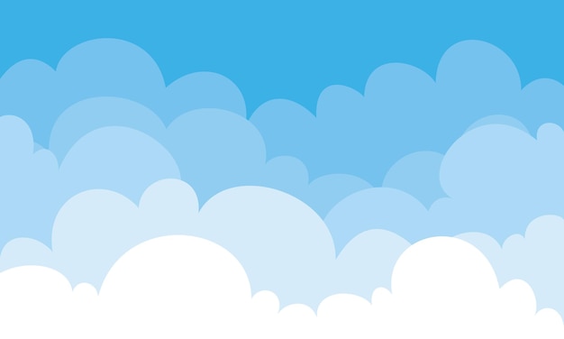 Vector blue sky with clouds nature background