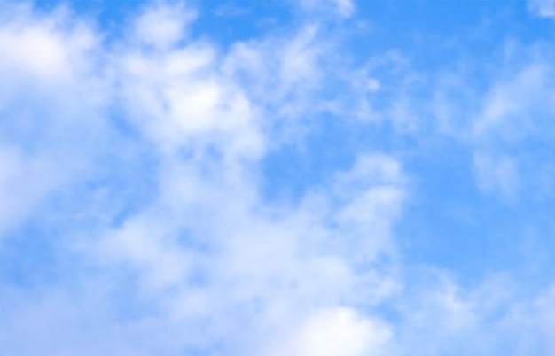 Vector blue sky with clouds. realistic  cloudy sky