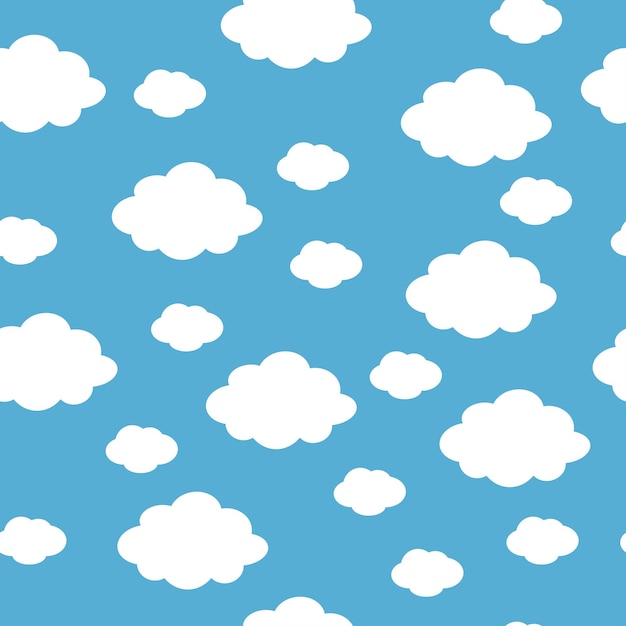 Blue sky with clouds seamless background vector