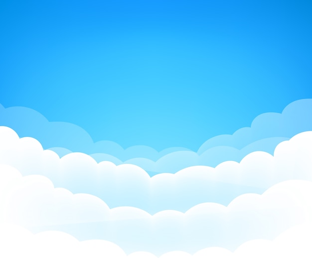 Blue sky with cute white clouds background for video conference design Free 
