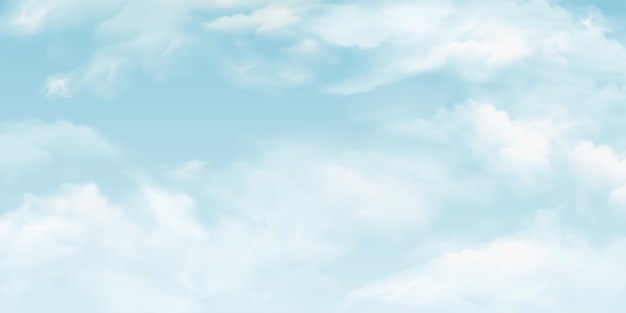 青い空と白い雲 麗な空と透明な雲の質感の背景 ベクトル天空 夏の風景