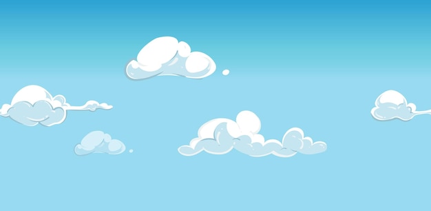 Blue sky with white clouds Cartoon outdoor background