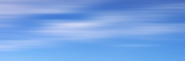 Vector blue sky with white clouds, panoramic image, vector background