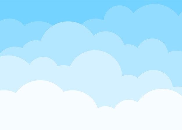 Vector blue sky with white clouds