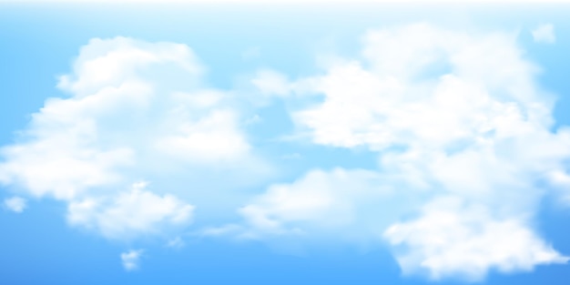 blue sky with white fluffy clouds