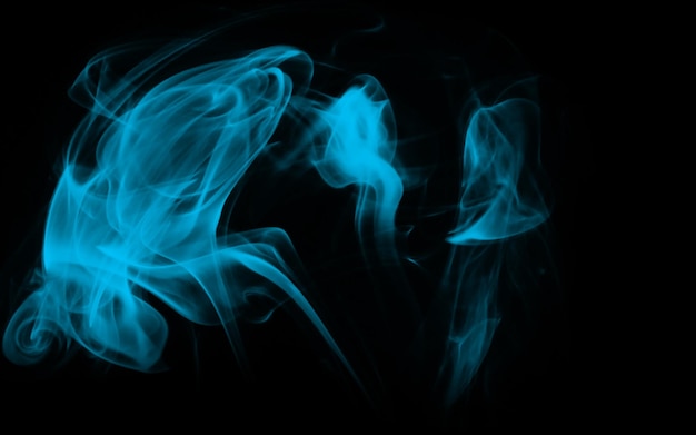 Blue smoke abstract background premium vector