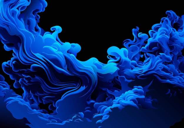 Blue smoke on a black background