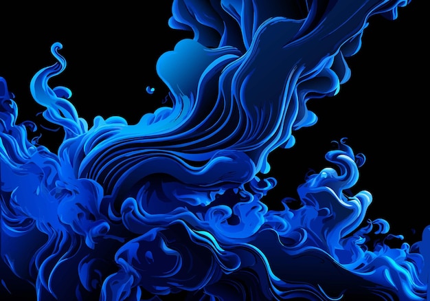 Blue smoke on a black background