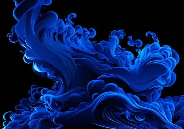 Vector blue smoke on a black background