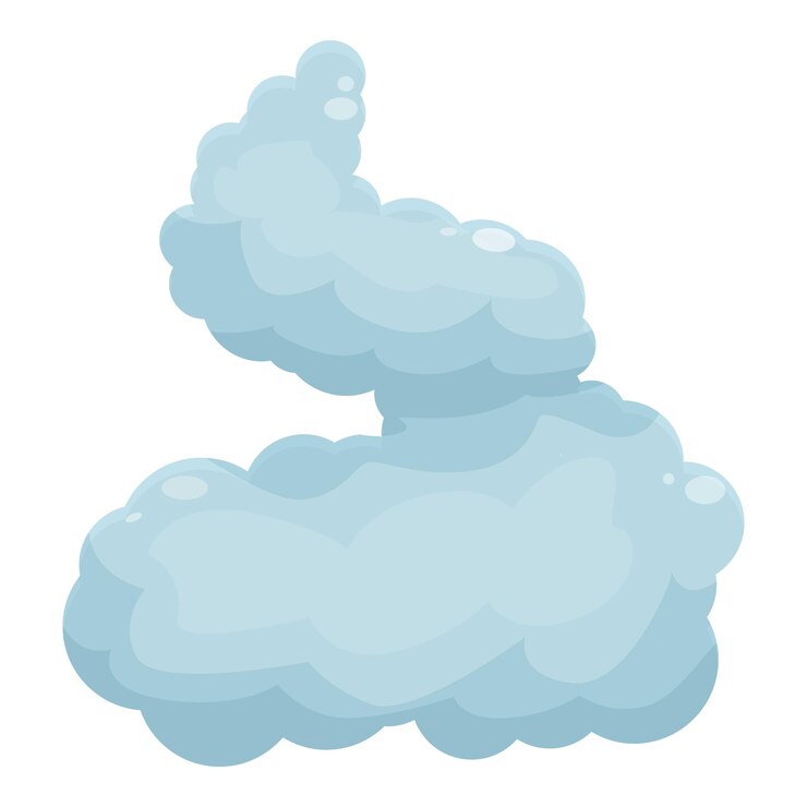 Vector blue smoke cloud forming a number two