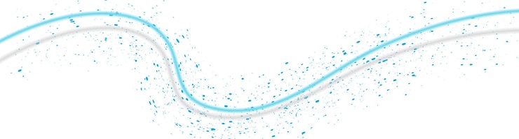 Vector blue smooth wave and shiny particles abstract background